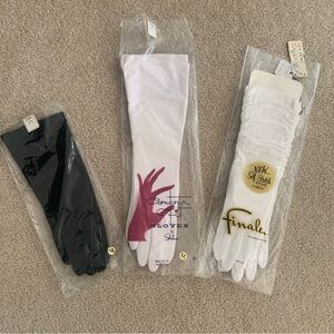 Lot of 3 Vintage Ladies Evening Gloves in Original Package